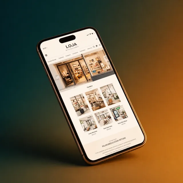 Mockup de site profissional para marca local em smartphone