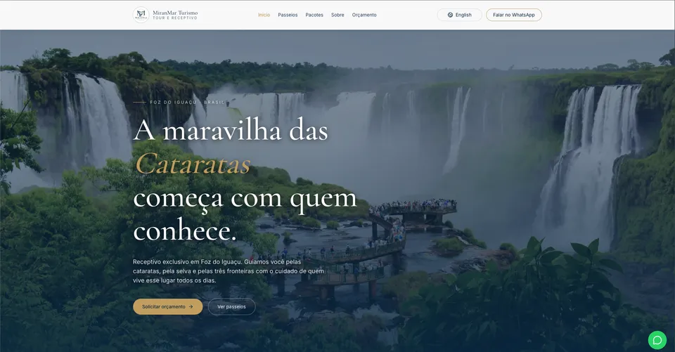 Site institucional da MiranMar Turismo, desenvolvido pela RCA Tecnologia